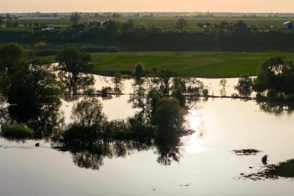 The River Overflowed From The Bank. Nevezis, Kedainiai District